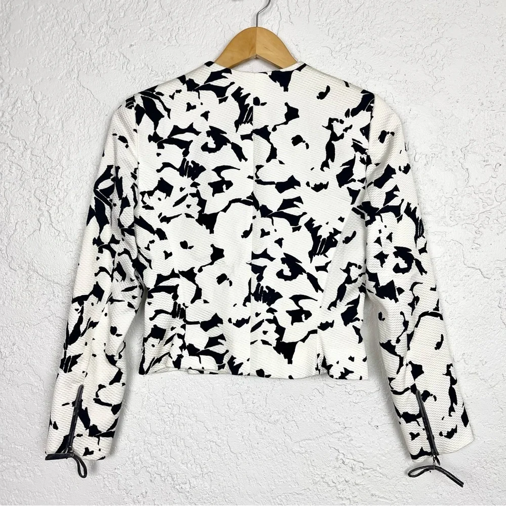 Christian Dior Vintage 1980’s Black & White Floral Print Blazer Jacket